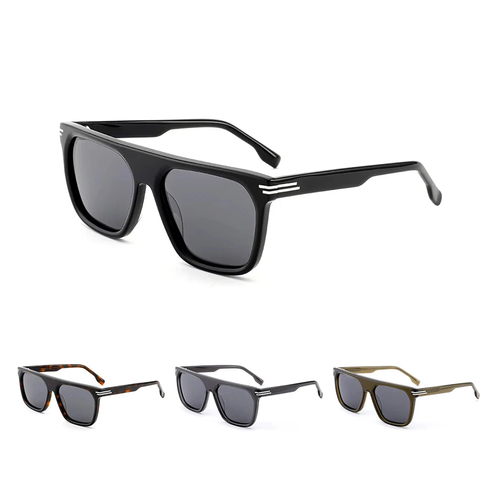 2025 High End Simplicity Italian Acetate Unisex Polarized Sunglasses Comfortable Full Rim Exaggerated Style