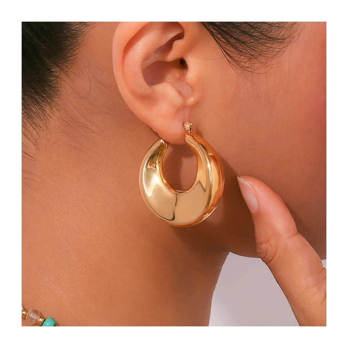 ERESI Hollow Irregular Gold Hoop Earrings Tarnish Free Gold Plated Stainless Steel Jewelry Boucles D'oreilles Accesorios Mujer