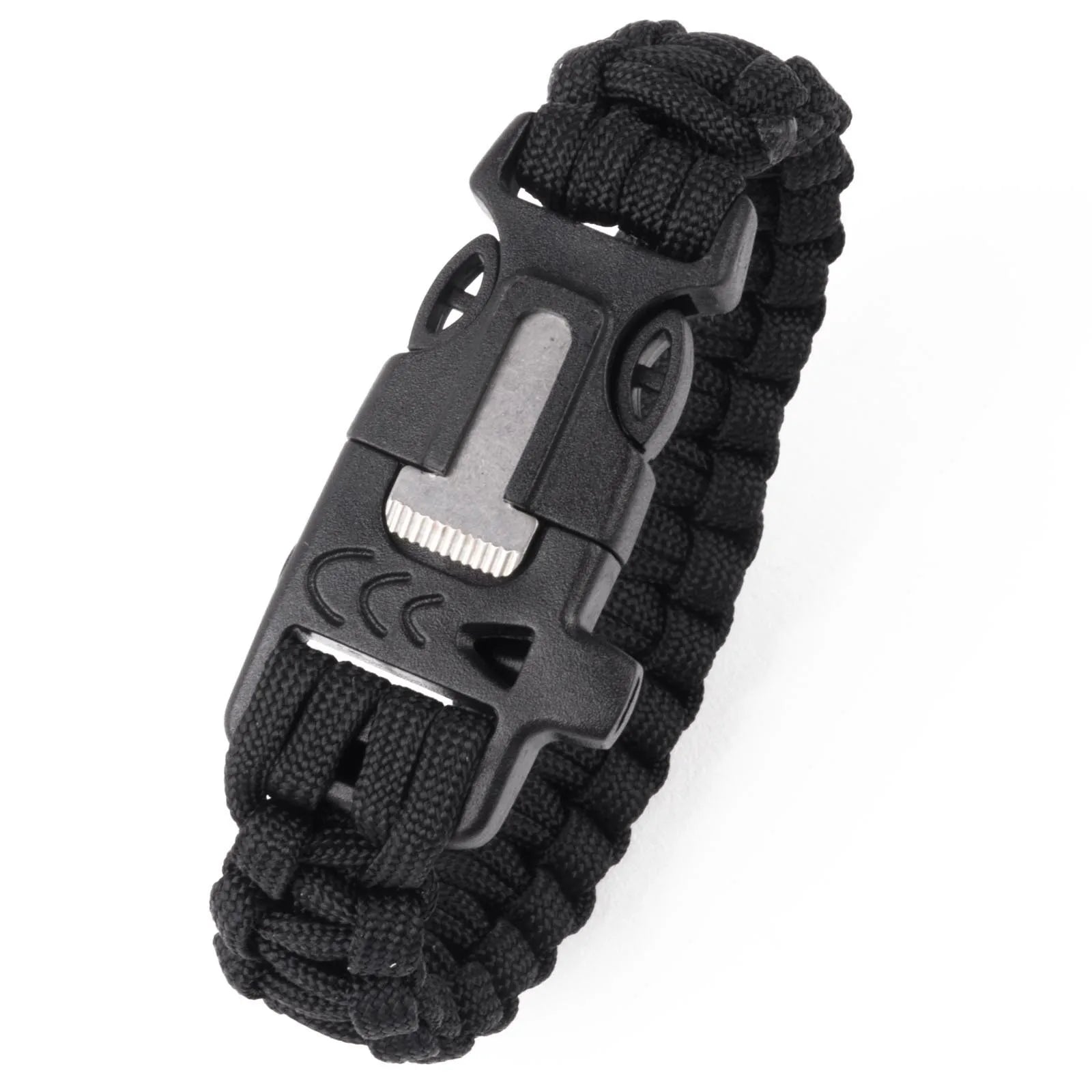 Camping Survival Watch Terylene Weaves Bracelet 550 Reflective Thin Strap Wrist Whistle Buckles Flint Fire Starters 8 Blade