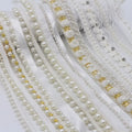 Customize Eco-Friendly Embroidered Collar Pearl African Handmade Decoration Ribbon Beaded Lace Trim for Dress