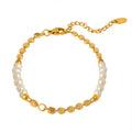 Fashion Jewelry Personalized Copper Bracelet With Pearl Style Twisted Copper Bracelet Brass Jewelry