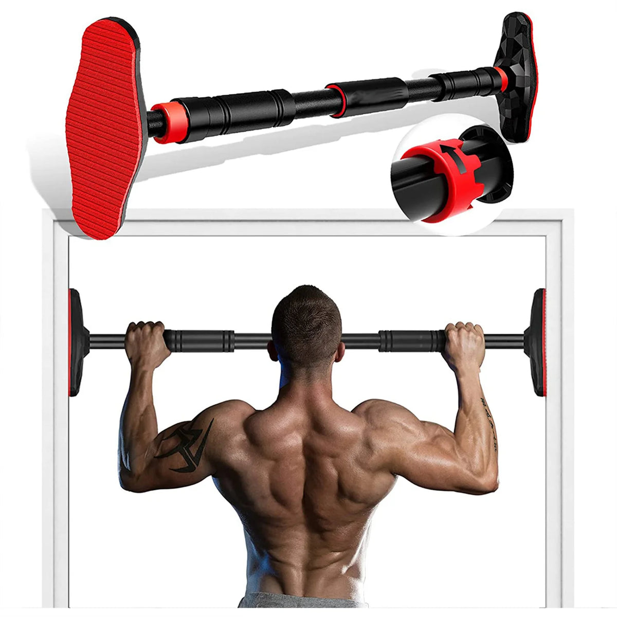 Pull up Bar Portable Door Frame Pull-Up Bar No Screws Wall Mounted Fitness Bar Multifunctional Strength Training Device