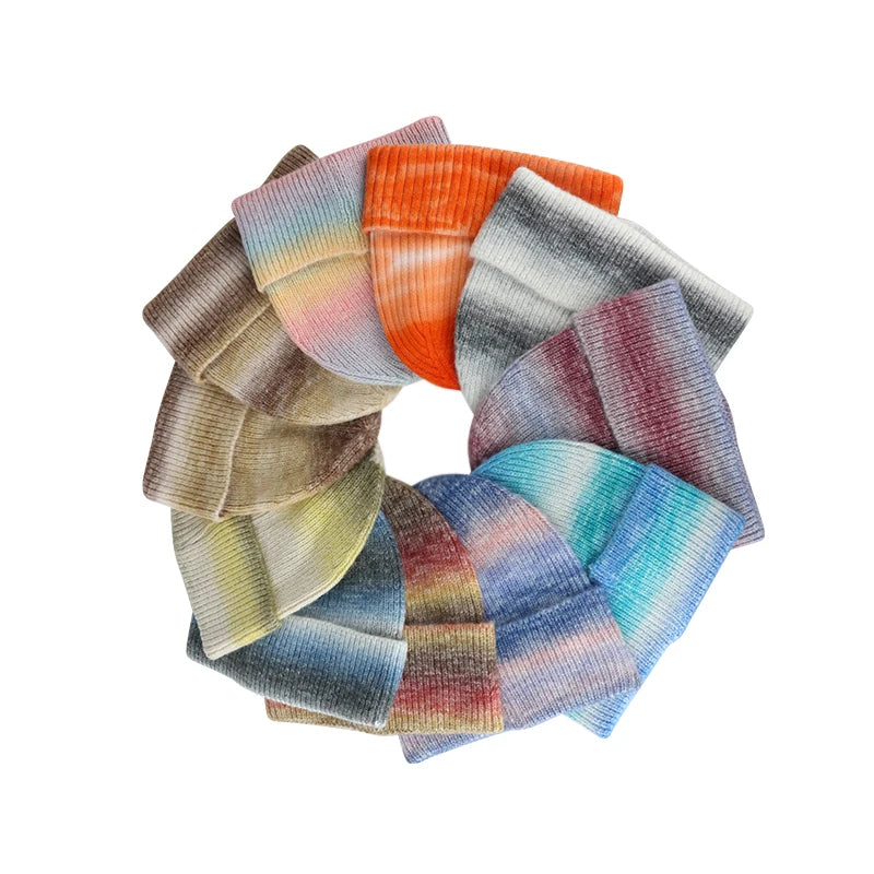 Kimtex 2023 New Fashion Custom Unisex Hat Women Beanie Tie Dye Hats Winter Beanies