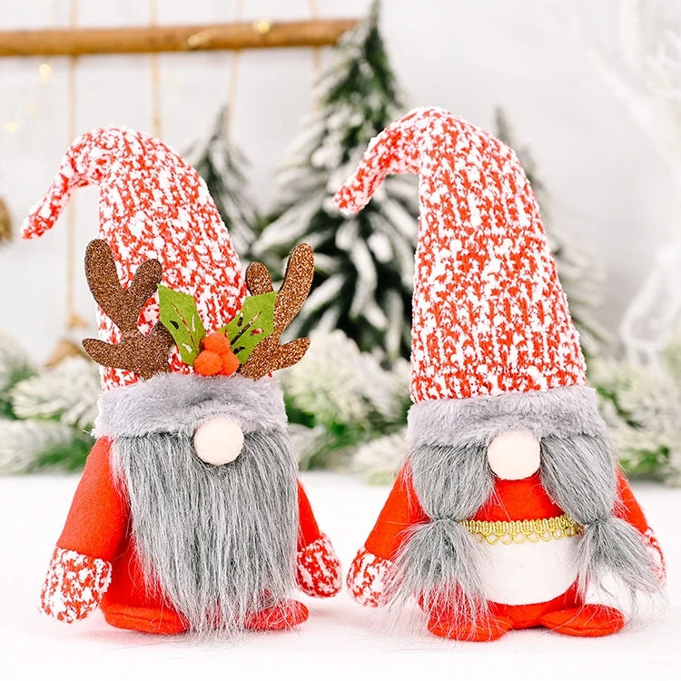 Factory Price Xmas Doll with Long Hat Heart Style Christmas Home Party Windows Decorative Doll Standing New Year Kids Gifts 2022