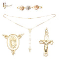 Z54190316 FJ Fallon Fashion Jewelry Italian Virgin of Guadalupe Catholic Rosary Necklace Plated in 14K Gold Two Tone Sample OK
