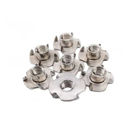 China Wholesale Stainless Steel M5 M6 M8 M10 Pronged Insert Nuts Drop in T-nuts Block Hole Sliding Tee Four Claw Tee Nut