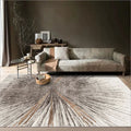 DaiRui Turkey Machine Made Luxury Grey and Golden Printed Living Room Home Decorative Rugs Carpet