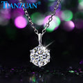 6.5mm 1ct Round 6 or 4 Claws Pendant D VVS White Moissanite 925 Sterling Silver Jewelry Women Necklace Engagement Datting Gift