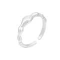 925 Silver Women's Wedding & Daily Wear Open Ring with Gypsy Setting Trendy Geometric Design