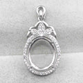 Sterling Silver 12*14mm Semi Mount Pendant Empty Frame Blank Support Setting S925 Base Holder Without Center Stone for DIY Inlay