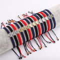 Handmade Jewelry Cute Design CZ Pave Hand Cord Woven Friendship Macrame Bracelet Women Men