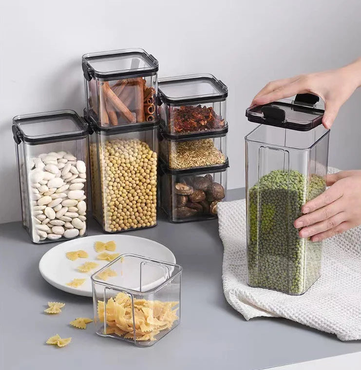 New Design Food Storage Box Kitchen Organizer Tea Cereal Can StorageJars