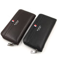 2021 Men's Black Business Leather Wallet Pocket Card Holder Clutch Bifold Slim Purse Zipper Phone Wallet