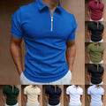 S-5XL Summer Men's Solid Short Sleeve Polo T-shirt Casual Fit European and American Men's Top Shirt