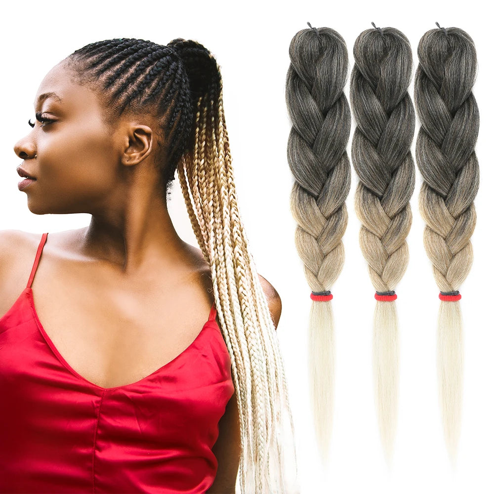 Free Sample Extensions Crochet for African Hair Expression Ombre Braids TZ Braid Pre Stretched Synthetic Braiding Hair
