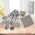 10-Piece Wonderfulife Silicone Kitchen Utensil Set-Durable Cooking Tools Heat Insulation Mat Food Tongs