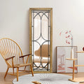 Antique Full-Length Rectangular Wall Hanging Home Decor Mirrors Ready to Ship with Rustic Wooden Frame MDF for Bathroom Decor