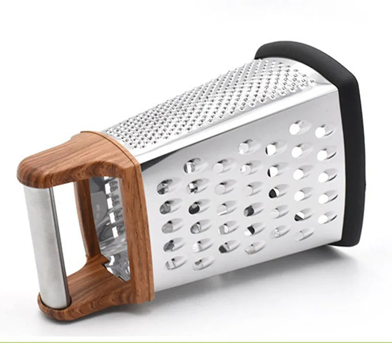 4 Side Design Food Grade Stainless Steel Manual Fruit & Vegetable Grater Slicer Cutter  With Plastic Container