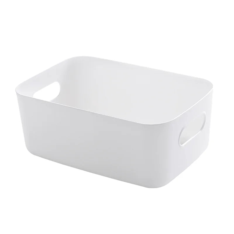 Desktop Cosmetic Storage Plastic Box Rectangle Home Kitchen Storage Bin with Printed Design for Jewelry Organization