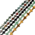10x14mm 12x20mm Natural Green Aventurine Yellow Tiger Eye India Moss Agate Black Onyx Bead Strands Stone Cross Beads for Jewelry