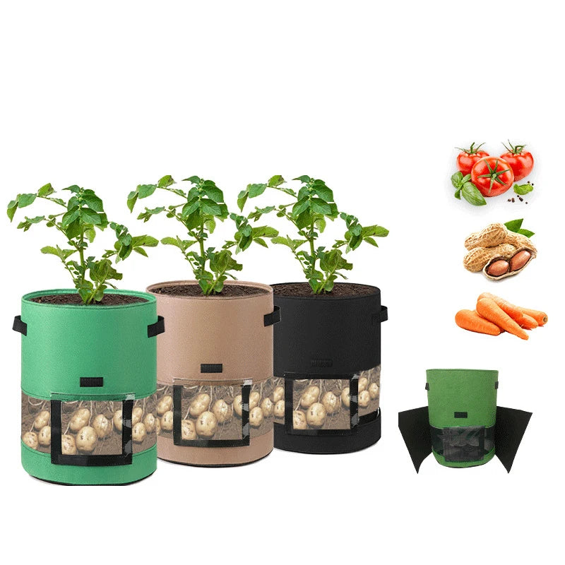 Hot Sell Potato Grow Bags Upgrade 10 Gallon Plant Grow Bag with Flap & Handles Breathable Non-Woven Fabric Planter Pots