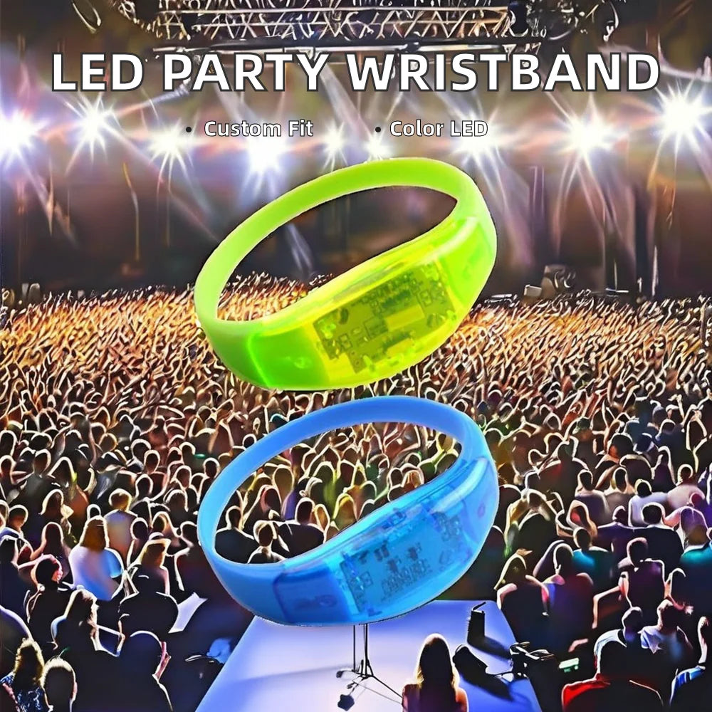 Custom Printed Silicone Led Party Bracelet Flashing Hard Watch Wristband for Christmas and New Year Events or Concerts