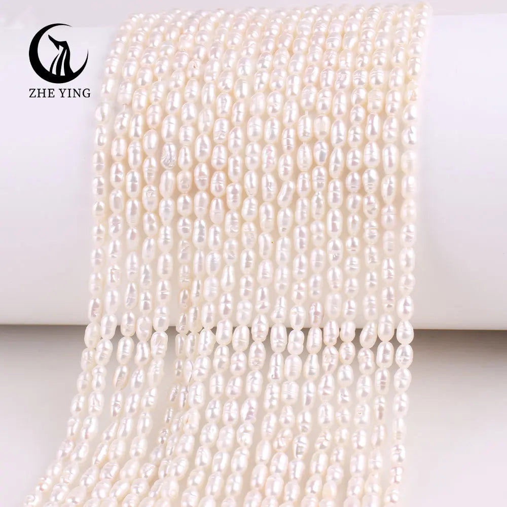 Wholesale 3-3.5mm Rice 2A Cultured Freshwater Pearls Loose Pearls for Jewelry Making Bracelet Necklace Natural Pearl Beads