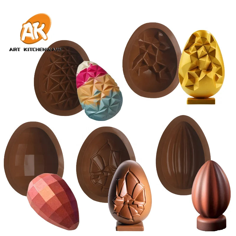 AK DIY Handmade Baking Dish Silicone Chocolate Molds for Easter Eggs Cake Kitchen Bakeware Party Supplies Tools
