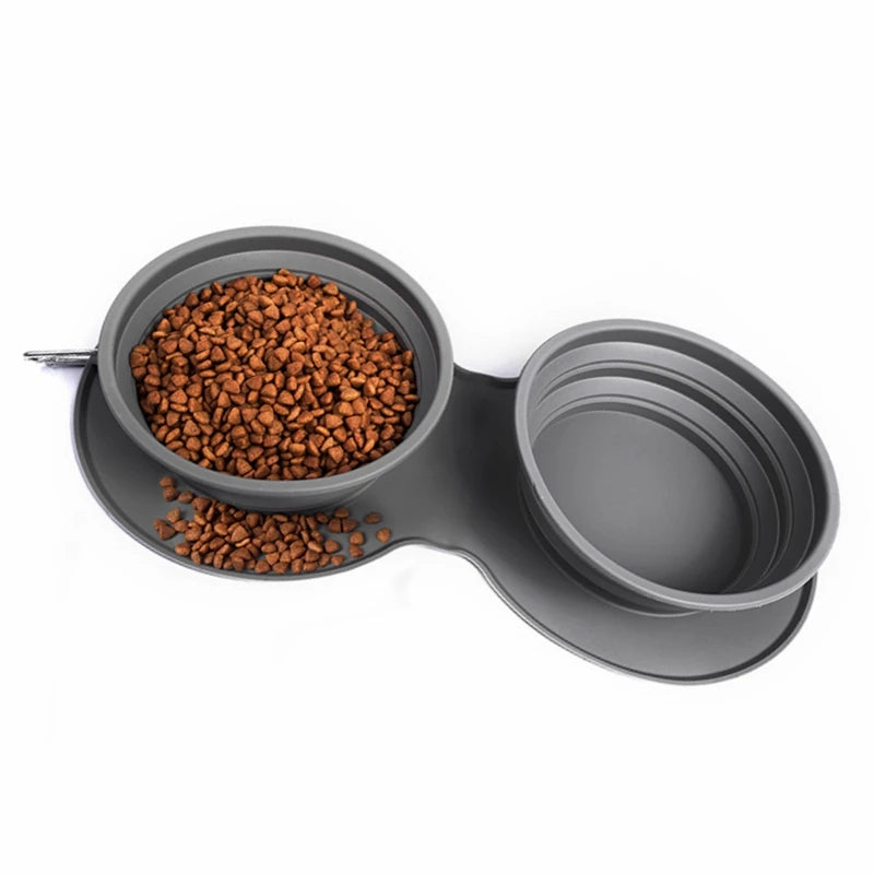 Outdoor Travel Portable Collapsible Dog Silicone Bowls Leakproof Foldable Feed Pet Eating Food Water Feeding Dog Cat Bowls