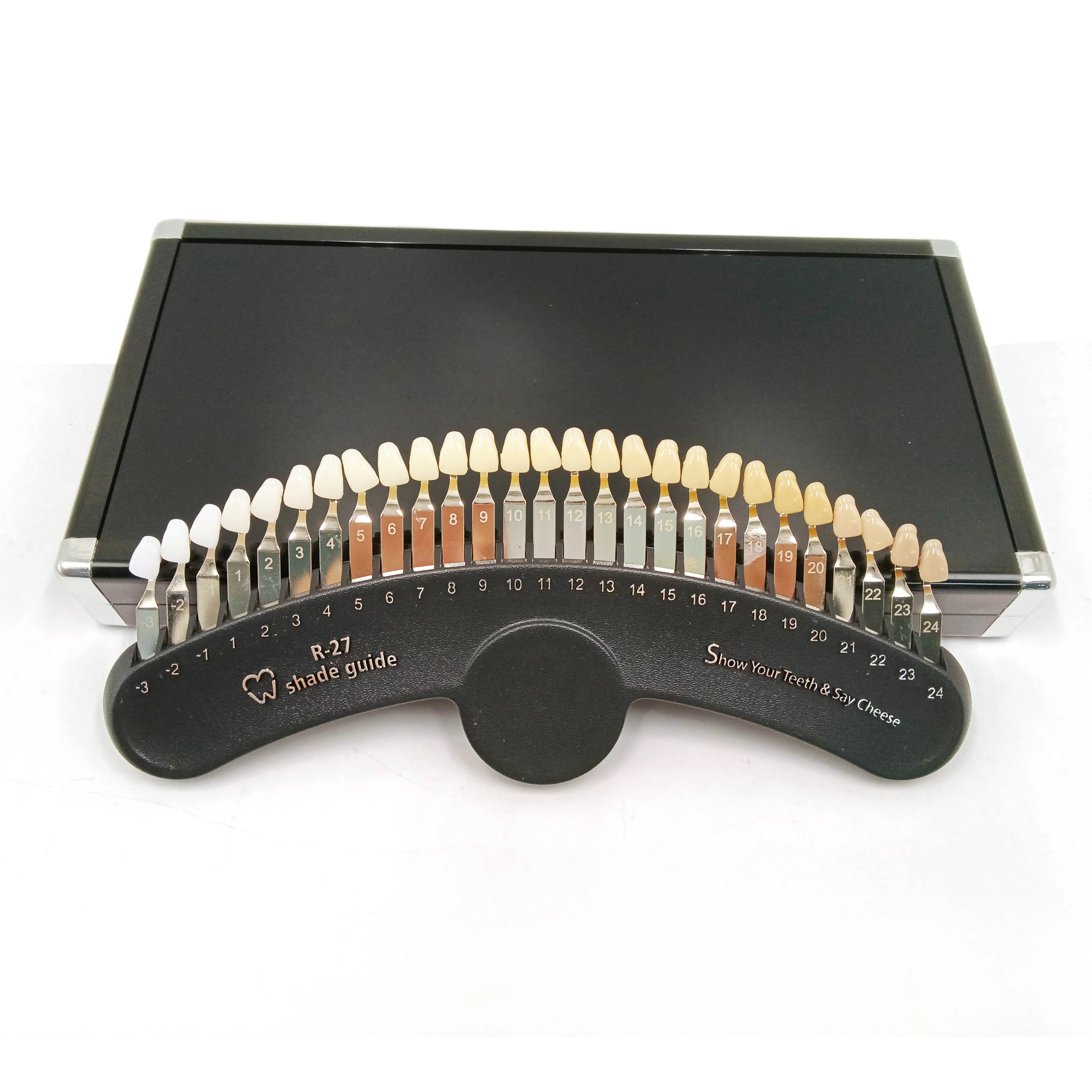 Hot Sale Clinic Use Dental Porcelain 3D Colors Shade Guide Teeth Whitening Bleaching 27 Colors Shade Guide