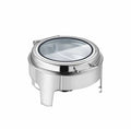 Luxury Commercial SS201 Glass Lid Stainless Steel Food Warmer Round Roll Top Buffet Set Chafing Dish YD Brand Custom Logo