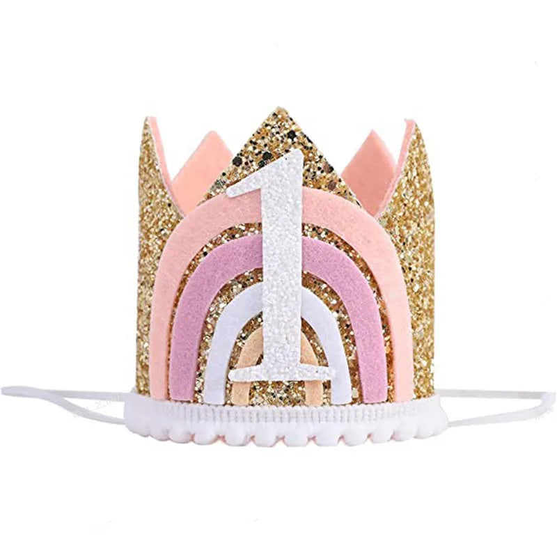 Hand-made Non Woven Fabric Baby First Birthday Party  Hat Princess Crown