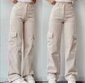 S-3XL European and American New Versatile Casual Pants Middle Waist Three Dimensional Pocket Pants Waist Cargo Pants
