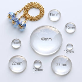 ZHB 6-50mm Round Flat Back Clear Glass Cabochon Smooth Glass Beads for Jewelry Making DIY Crystal Beads for Necklace Making
