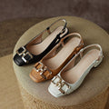 Spring and Summer New Sandals Women's Toe Back Empty One-button Low-heeled Women's Shoes Are Versatile