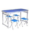 Aluminum Alloy Square Tube Folding Table Household Simple Folding Dining Table and Chairs Outdoor Stall Folding Table Picnic Tab