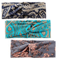 TongLing Colorful Flower Printed Elastic Stretchy Boho Bandeau Headbands for Women Girl