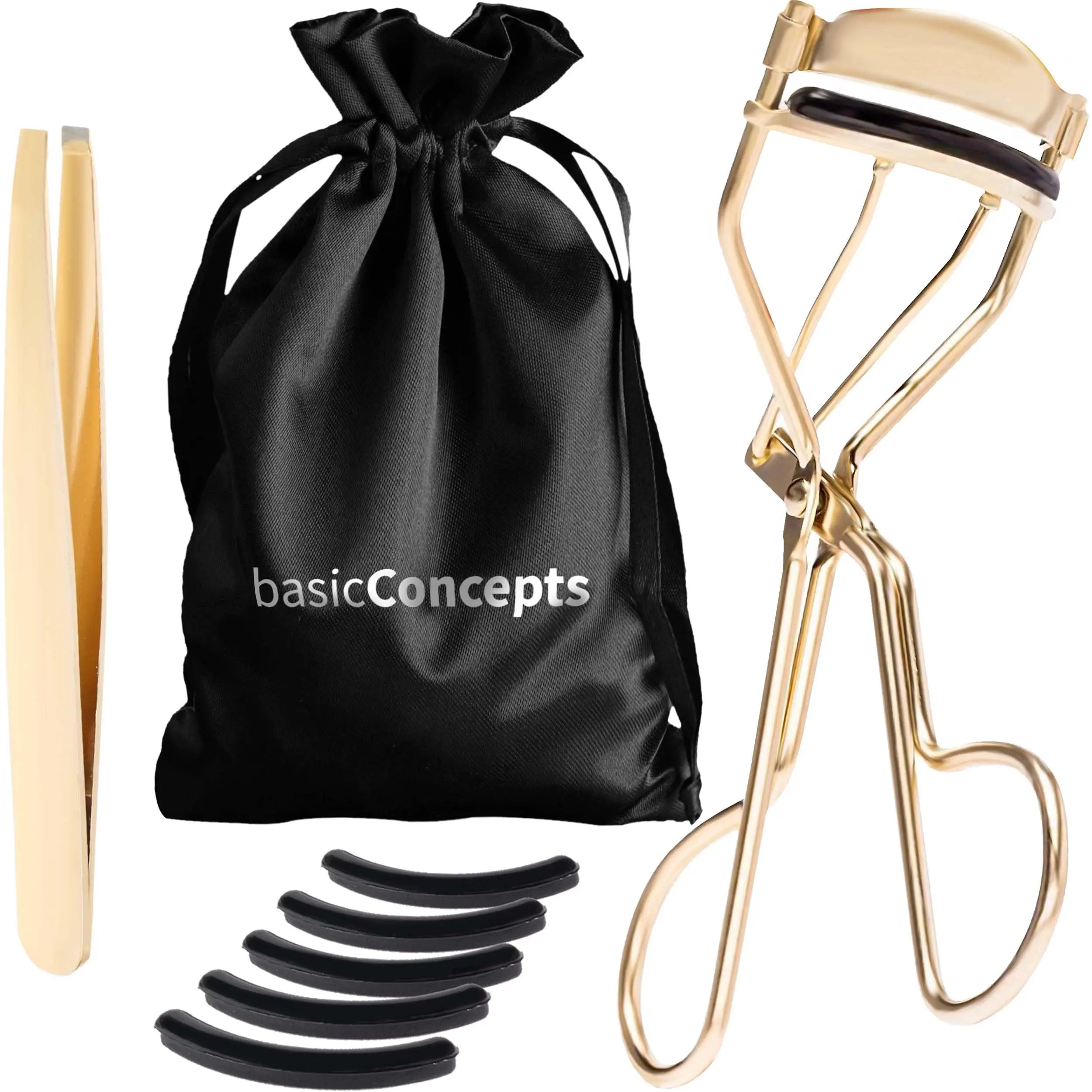 Rose Gold Stainless Steel Eyelash Curlers Kit with Eyelash Perm Tool Heated Disposable Portable Makeup Tools
