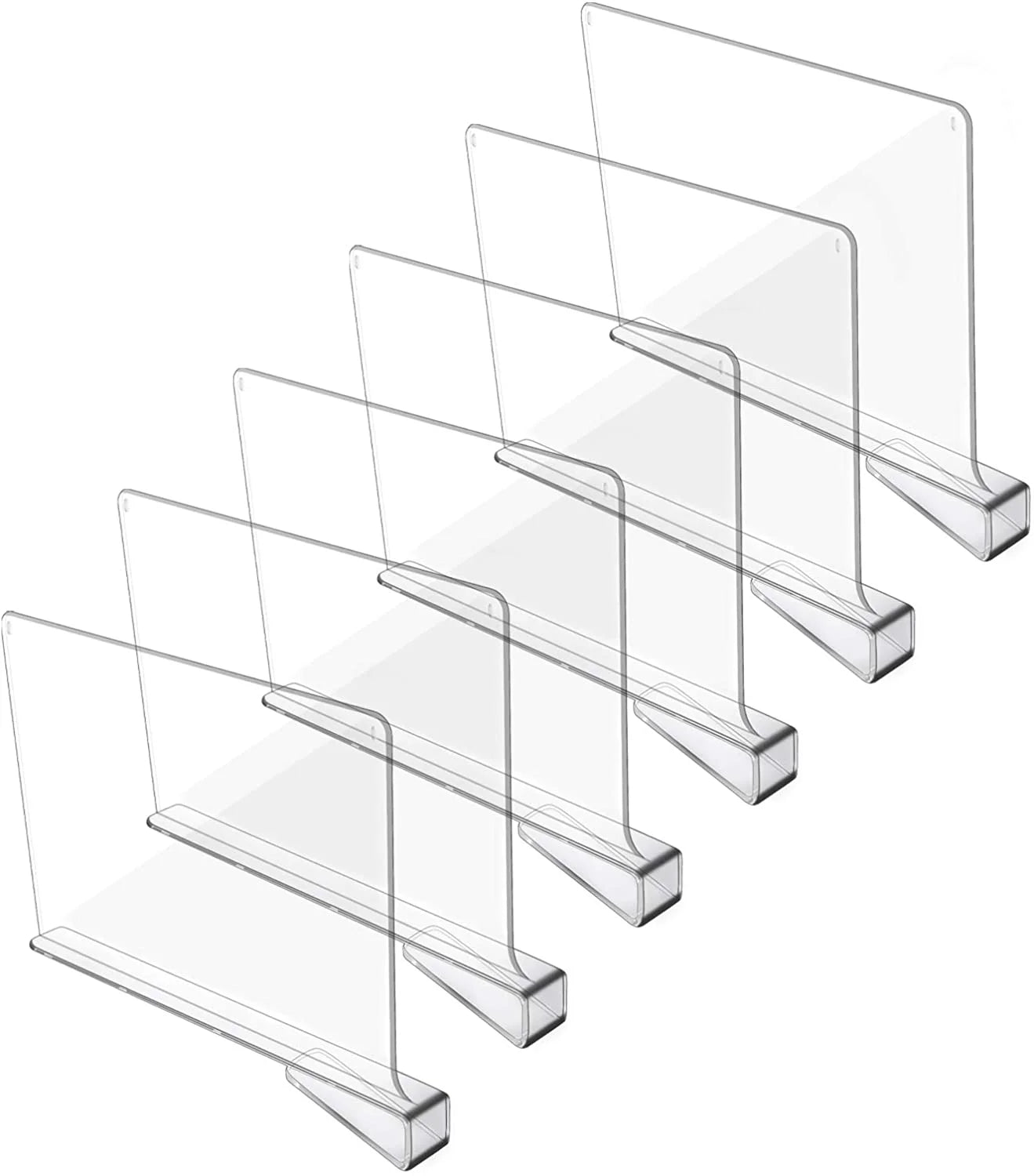 6 Pcs Per Set 8*12 Inch Transparent Factory Acrylic Separator Plate Home Organization Plastic Shelf Dividers