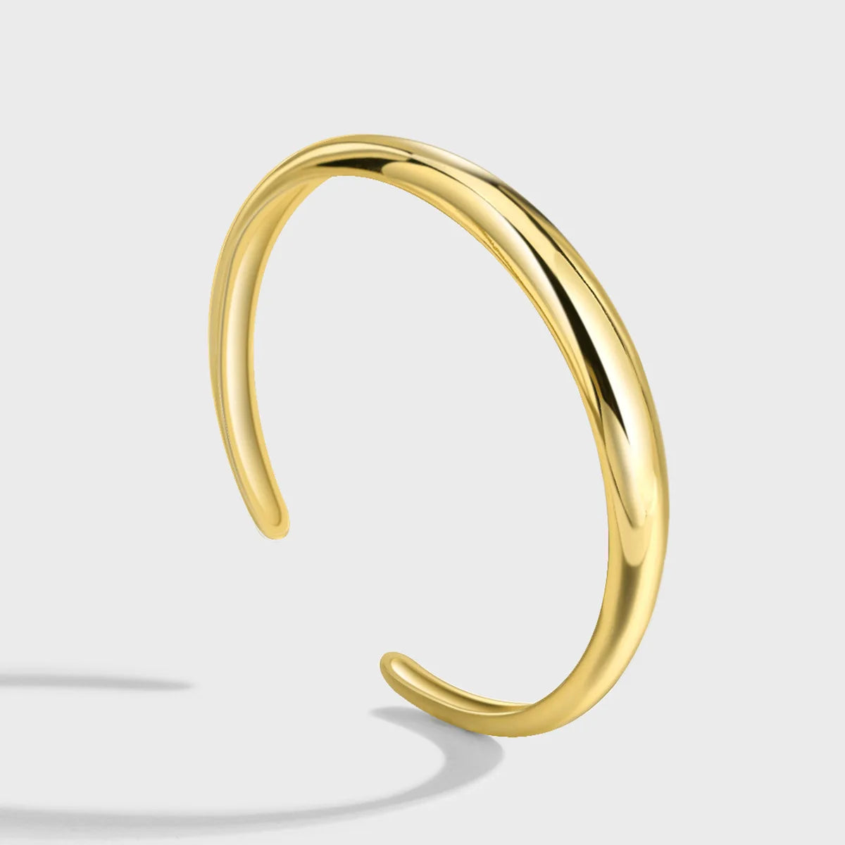 Jachon 18K Gold Plated Brass Bangles Blank Thick C Shape Classic Fine Jewelry Bracelets Bangles