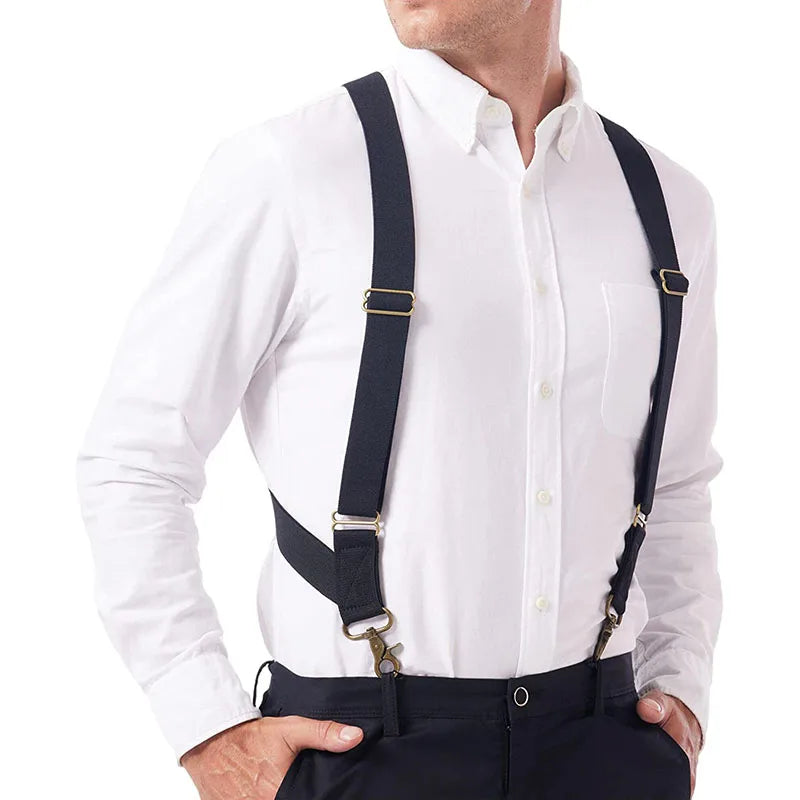 Men's Elastic Outback Side Clip Trucker Suspenders for Men Under Clothing Side Clip