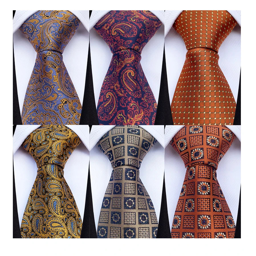Customized Paisley Gold  Mens Polyester Wedding Ties for Men Business Company Necktie Mens With Logo