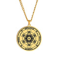 HLSS117 Seal of Archangel Metatron Cube Talisman of the Angel Protection Amulet Stainless Steel Laser Marking Pendant Necklace
