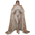 Performance Outfits White Print Skinny Playsuit With Feathers Long Cloak Men Women Stage Costumes  Sets Dance Jumpsuit