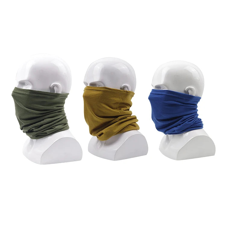 100% Merino Wool Headscarf Seamless Tube Neck Gaiter Multifunctional Wool Bandana for Unisex
