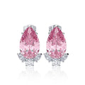 CAOSHI Luxury Water Drop Gemstone Emerald Zircon Silver Pated Engagement Party Pear Cut Stud Earrings
