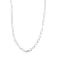 Simple Jewelry 925 Sterling Silver Paper Clip Chain Necklace