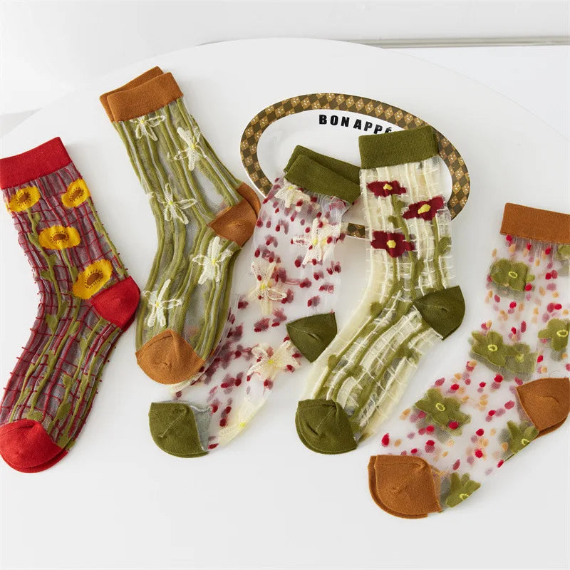 XiangHui Custom Design logo Oem Crystal Silk Socks Ultra-thin Transparent Sheer Women Lady Socks