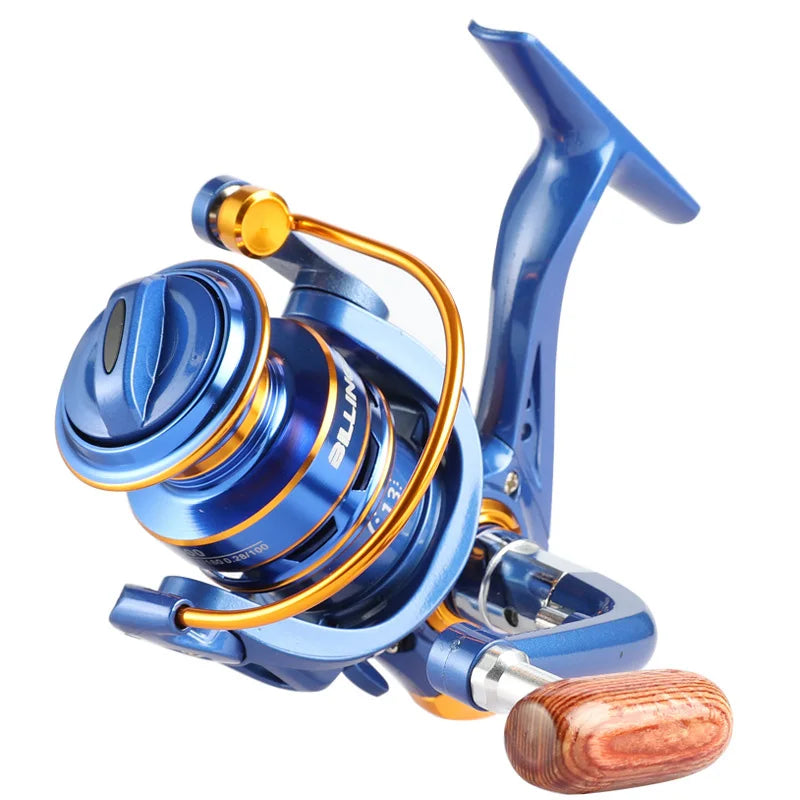 Nature Wooden Grip BF1000/2000/3000 Metal Spool 13BB 8kg Drag High Speed Sea Fishing Spinning Reel