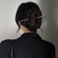 Chinese Style Metal Green Imitation Emerald Hair Sticks Hanfu Hair Chopsticks Wedding Party Hairstyle Design Tools for Women